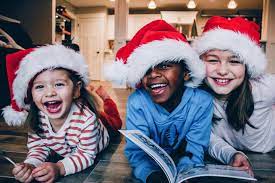 Holiday kids reading books